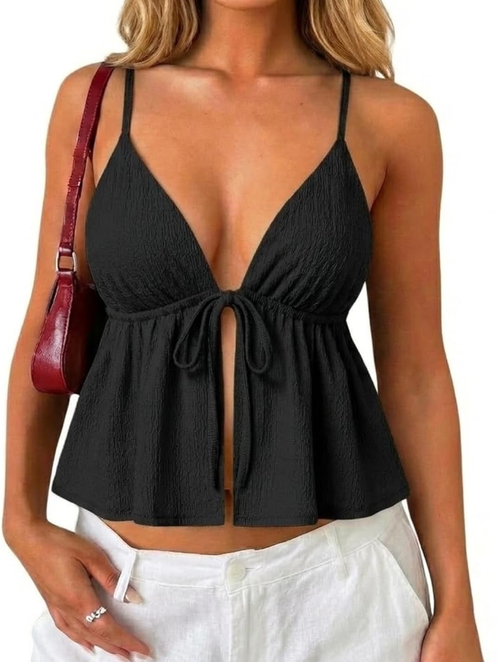 Women’s cute summer tank, tie front